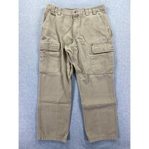 Duluth Trading Co Mens 40x34 Relaxed Fit Cargo Work Pants Brown Canvas‎